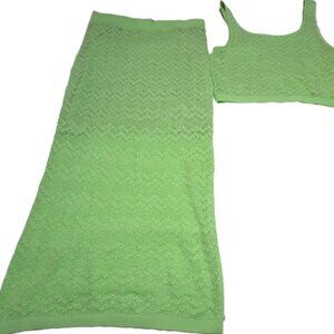 Vintage Y2K House of Harlow 1960 Crochet Crop Top & Maxi Skirt Sz M